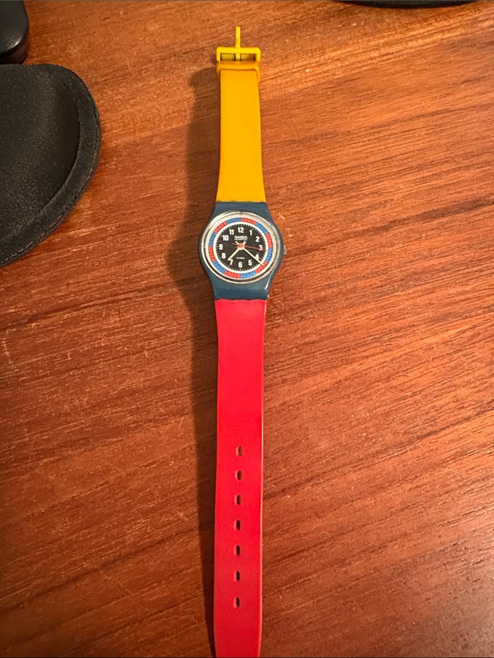 Swatch Yellow, Blue and Red Colorblock Watch